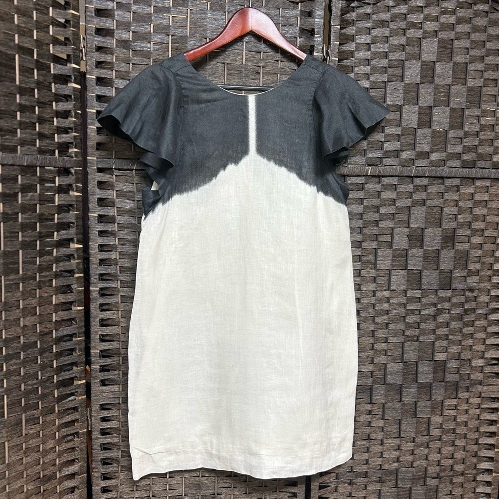 J. Crew black and white linen dress sizes smal natural fibers